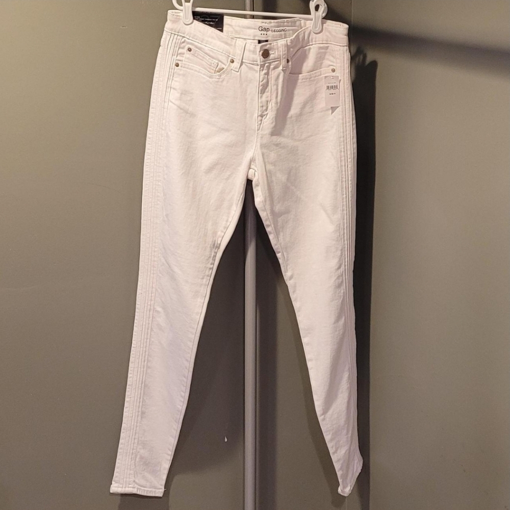 Gap Jeans‎ Super Skinny Stretchy Denim Legging, Women's Size 6/28, White, NWT